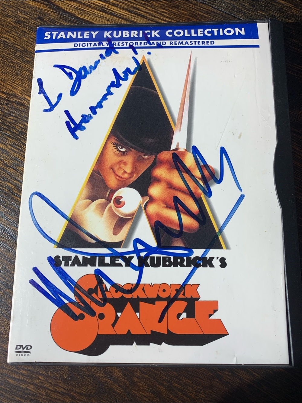Clockwork Orange DVD Autographed by Malcolm McDowell